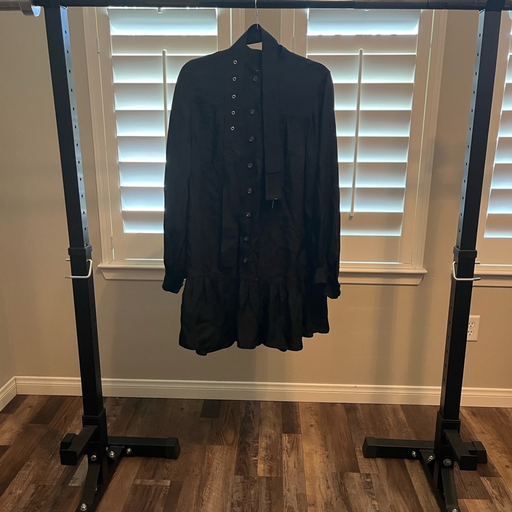 Banana Republic Black Ruffle Hem Dress